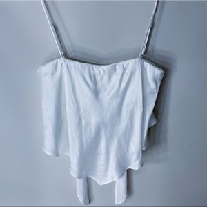 Satin white flowy crop top! Never Worn